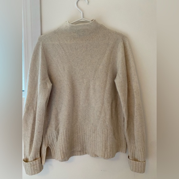 MADEWELL Cream/ Tan Lightweight Knit Sweater with a low Turtleneck - Picture 5 of 5